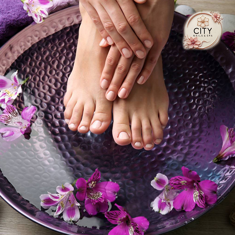 Luxury pedicure service at City Nails & Spa Canton